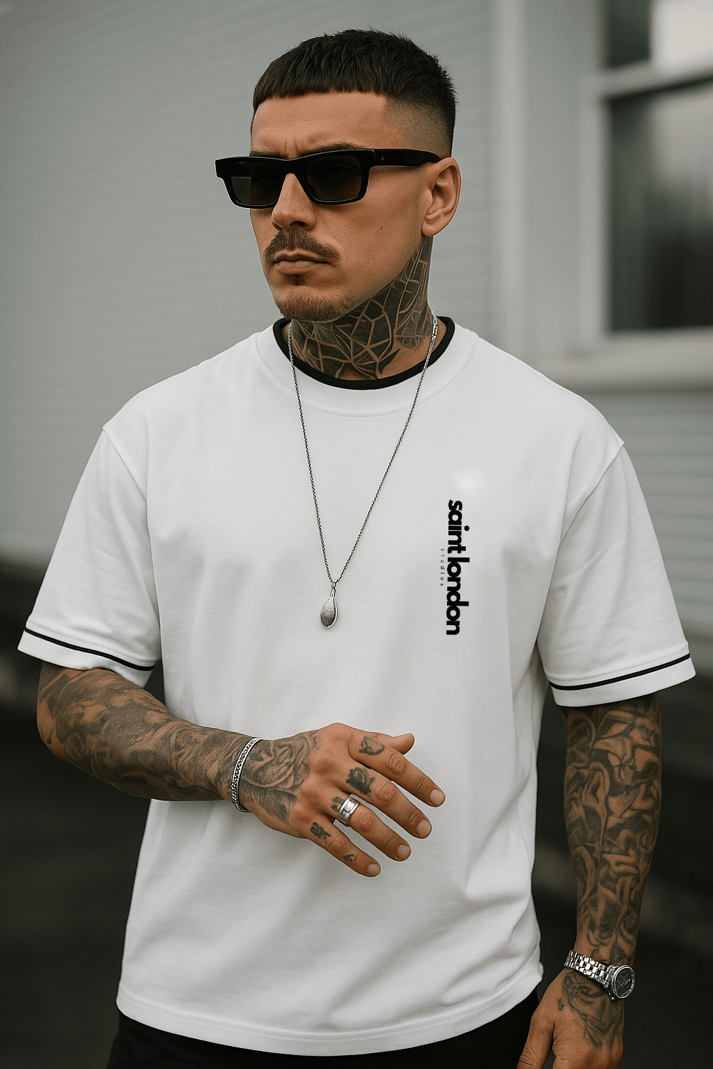 Drop Shoulder T-Shirt - Collaboration with Saint London Studios for Stylish Comfort - Saint London Studios